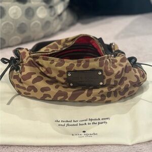 Kate Spade Brown and Tan Leopard Print Pouch